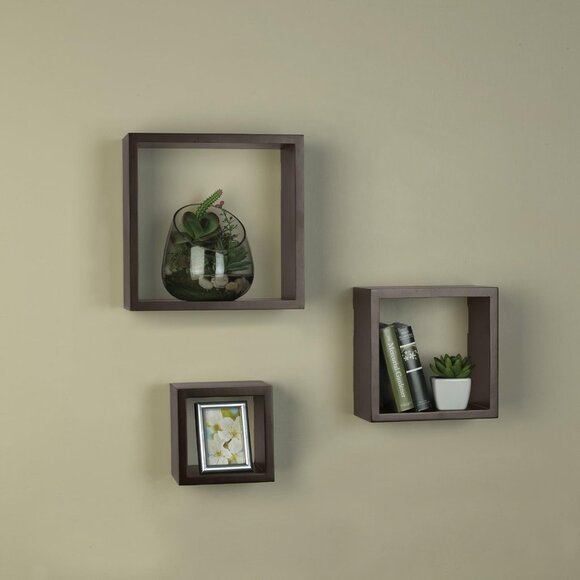 Floating Wall Square Cube Shelves (3) - Picture 1 of 3